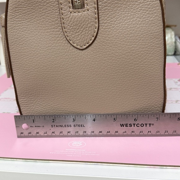 Ralph Lauren Taupe Leather Satchel Handbag with Tassel - Picture 12 of 12